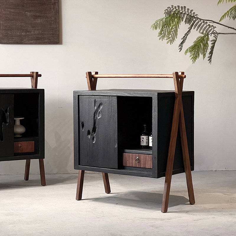 Wabi Sabi Style Carbonized Black Display Case