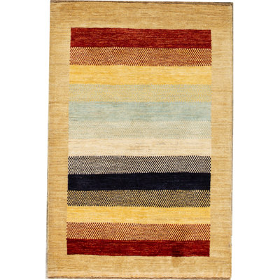 Tapis brun clair de haute qualité noué à la main