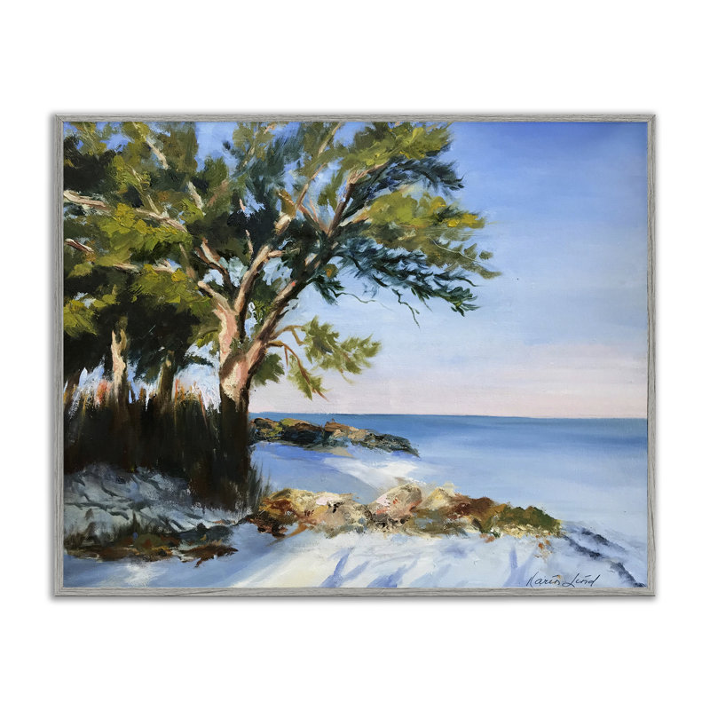 «White Sand Beach», art de la giclée encadrée par Karen Lind, Estampe numérique Farmhouse, H 11 po x l 14 po