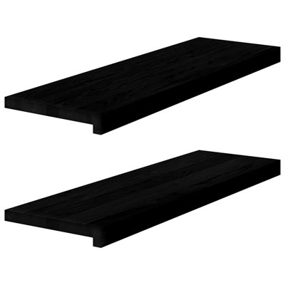 Vidaxl Window Sills 2 Pcs Dark Brown 31.5X9.8X0.8" Solid Wood Oak