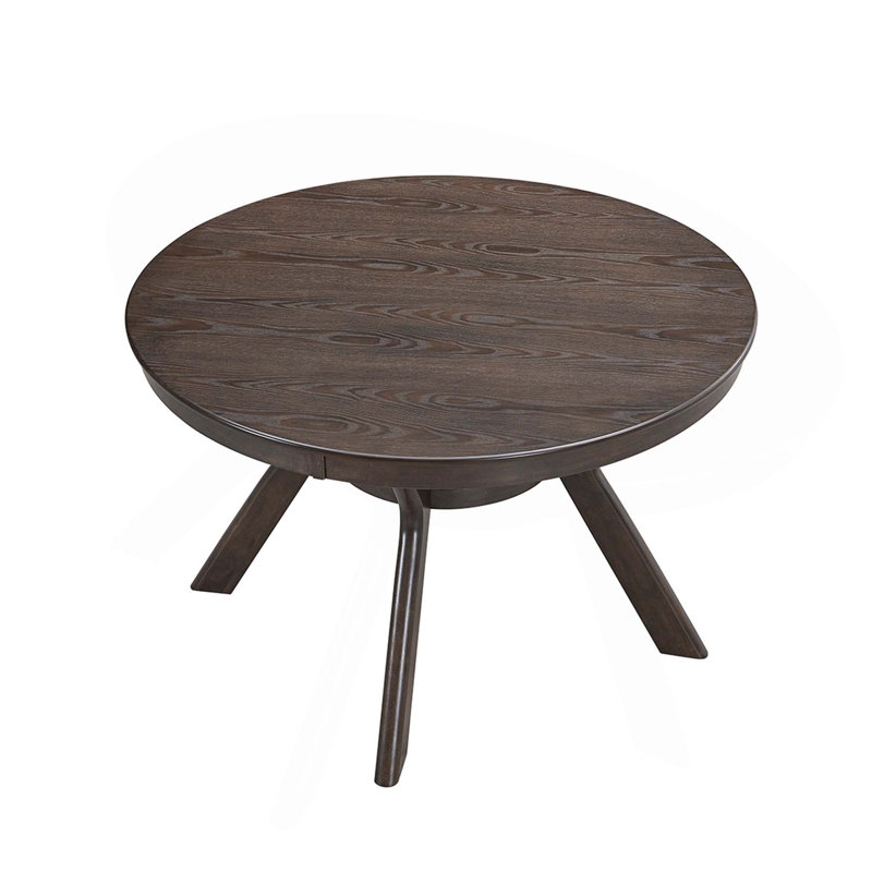 47.24" Modern Round Dining Table For 4-6 Persons, Brown