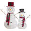 Ensemble de 2 décorations de Noël en forme de guirlande de bonhommes de neige illuminées