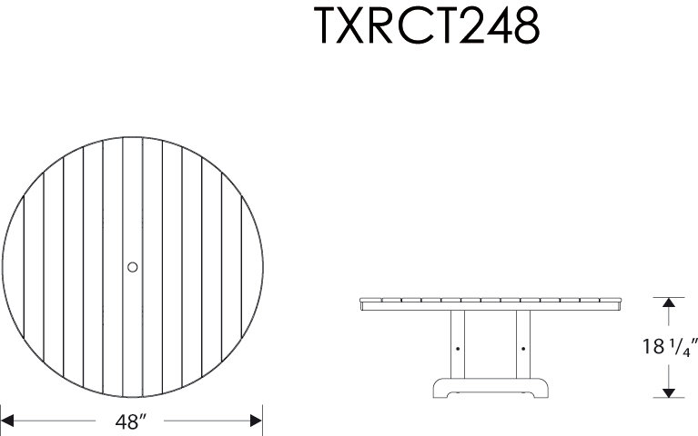 TREX Outdoors Cape Cod Round Conversation Table, Beige, 35.13''