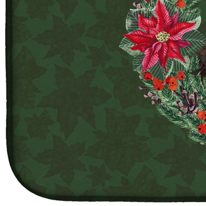Tapis de séchage en couronne sibérie husky #2 poinsettia