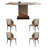 4 - Person Faux Marble Top Pedestal Dining Set-98245576