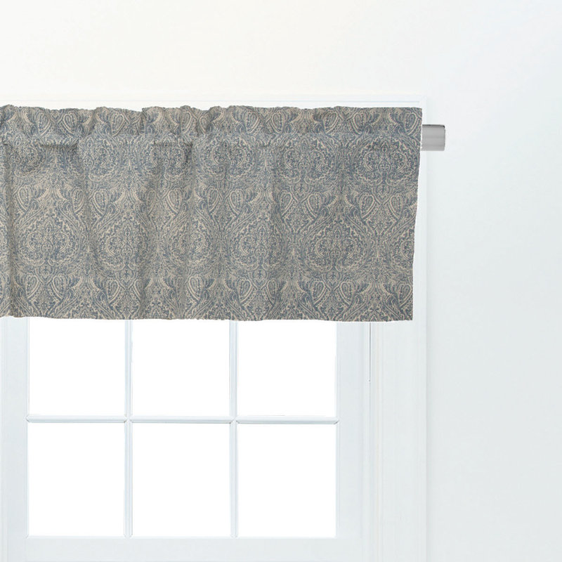 Desiree Damask Blue Valance Set of 2