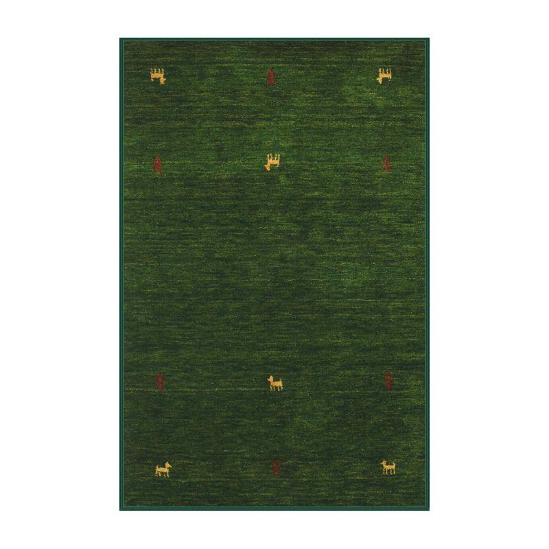 Tapis vert foncé Adamine, Rectangle 4 pi x 6 pi