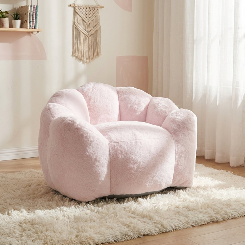 Fauteuil à billes Petal, Pink Microsuede