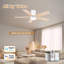 Ventilateur de plafond encastré à 5 pales avec éclairage à distance, commande vocale Alexa WIFI, moteur à courant continu silencieux-416238513-416238512