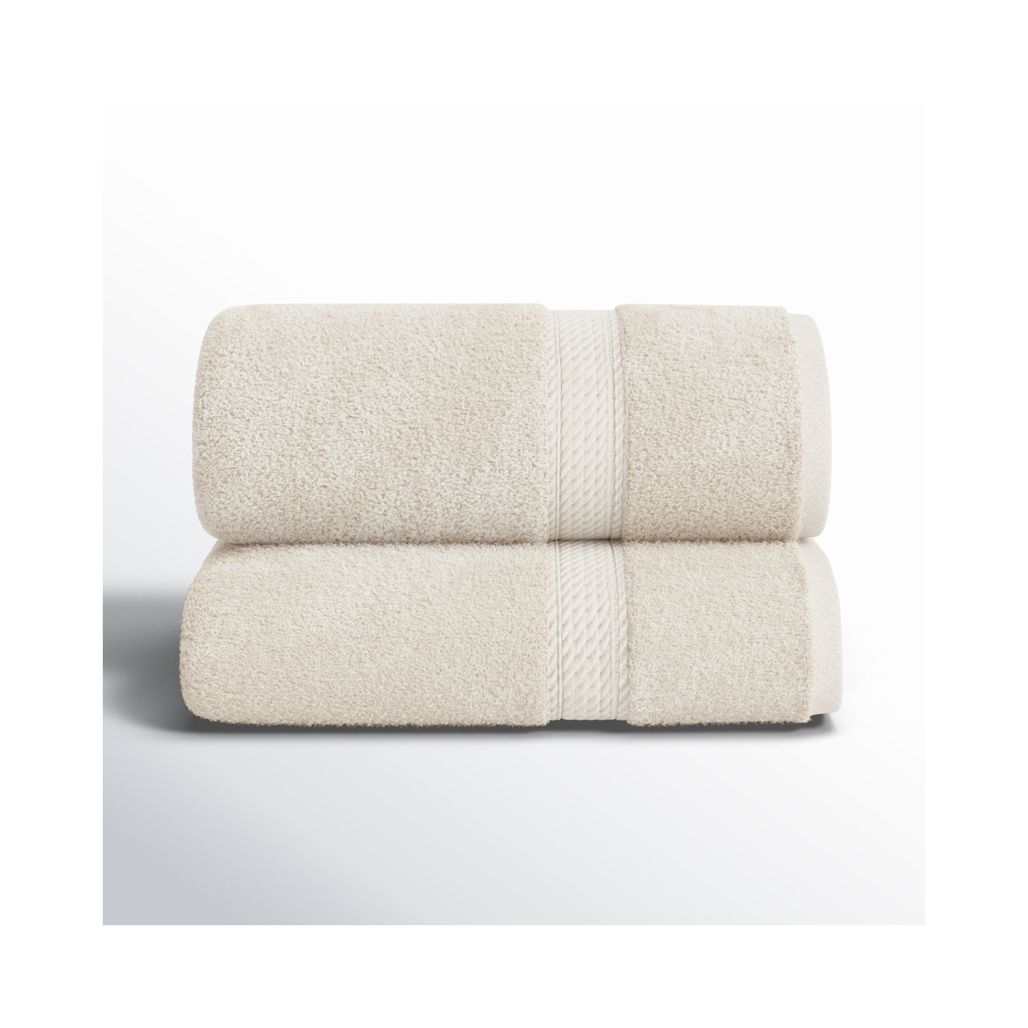 Renata 2 Piece 800 GSM Certified Egyptian Cotton Bath Sheet Set , Cream