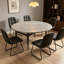 Ensemble de table de salle à manger 55,1 po, table de cuisine moderne pour 4 à 6 personnes, pieds en acier, ensemble de salle à manger à piédestal avec chaise de salle à manger, gain de place-122499344-115296624-115296621