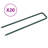 Vidaxl Nails For Artificial Grass 20 Pcs U-Shape Iron