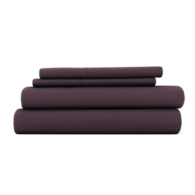Ensemble de draps en microfibre doublement brossée 4 pièces Becky Cameron 1800 Series, Mauve