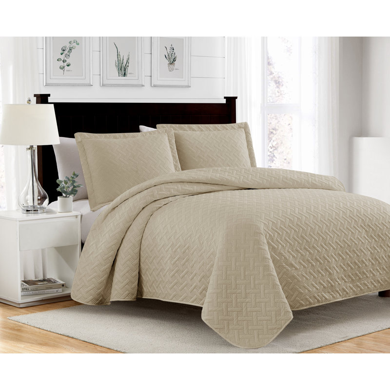Polyester Quilt, King Quilt + 2 King Sham, Camel