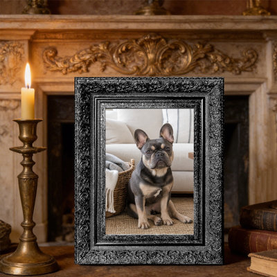 Black 3 PCS 5" x 7" Traditional Picture Frame with Portrait or Landscape Orientation