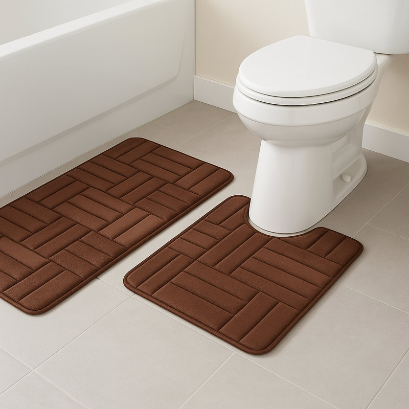 Eillen Non-Slip Bath Rug, Coffee