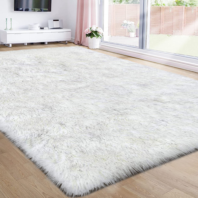Keiland Faux Sheepskin Indoor Rug, Rectangle 6' x 9'