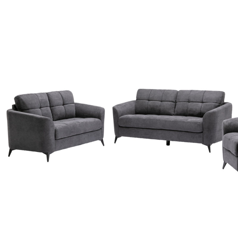 Ensemble de canapé-lit en tissu tissé gris Callie, Gris