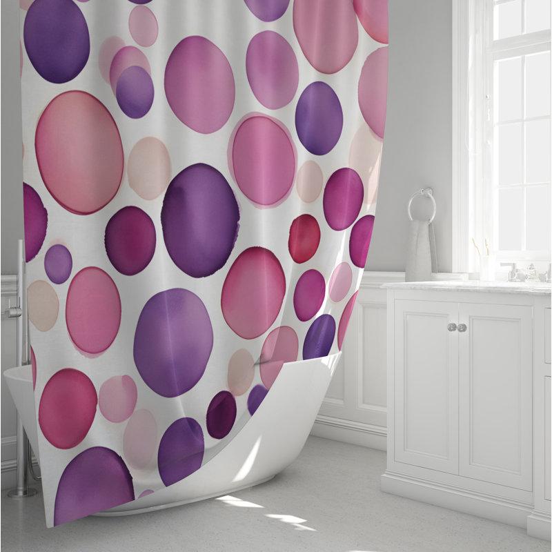 Rideau de douche à pois Samonie, H 93 po x l 70 po