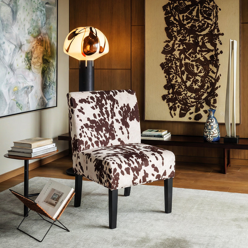 Chaise d'appoint moderne pour le salon, Brun / beige 