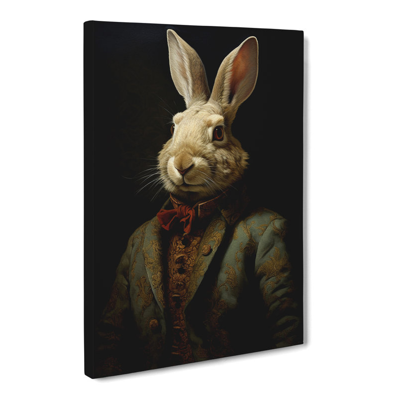 Rabbit Renaissance Art - Wrapped Canvas, 50cm H x 35cm W x 3cm D