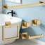 Ensemble de 15 accessoires de salle de bain en or brossé, quincaillerie murale en acier inoxydable comprenant des porte-serviettes, des anneaux, un porte-papier hygiénique et des crochets, résistant à la rouille pour une organisation de salle de bain moderne-122629298