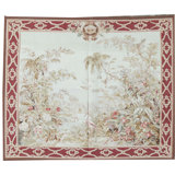 Hand-Knotted High-Quality Green and Red Area Rug