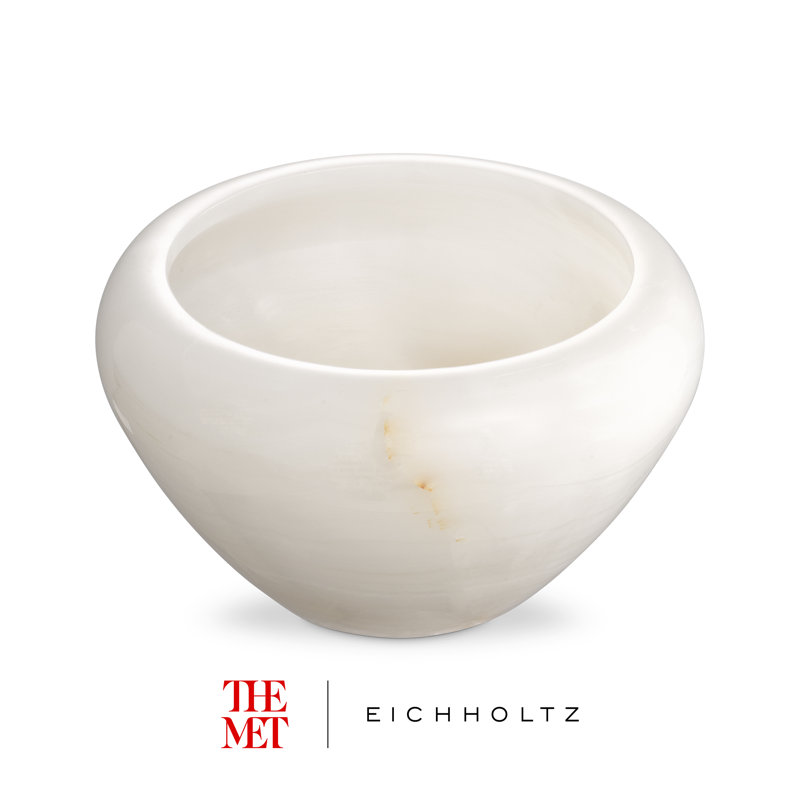 Met X Eichholtz Handmade Onyx Table Vase, 5.51" H x 8.86" W x 8.86" D