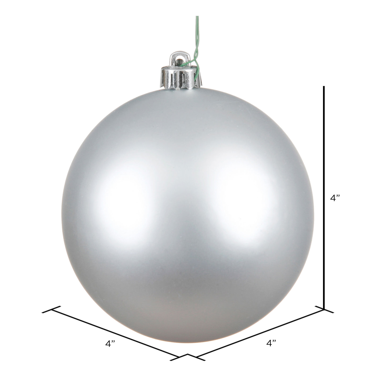 4" Shatterproof Bauble, Silver