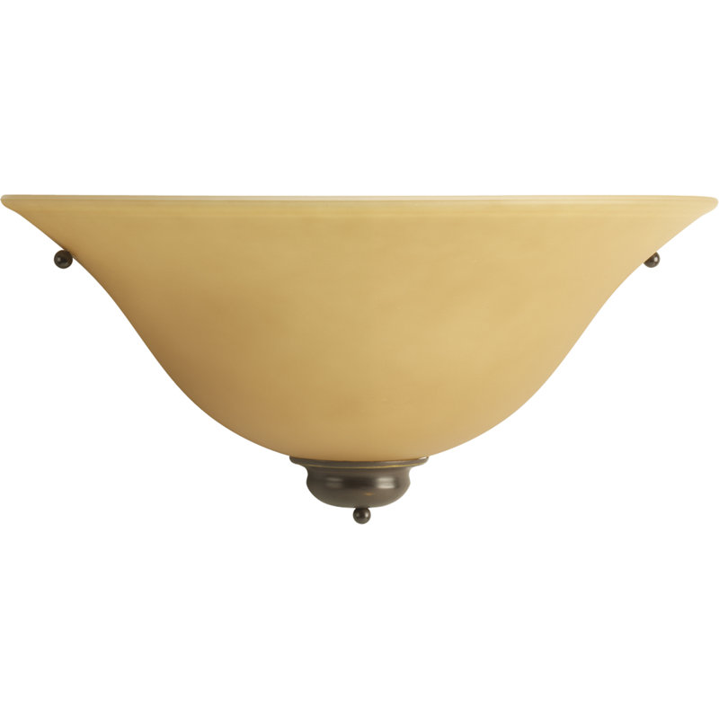 Estela Flush Mounted Sconce, White Glass, Antique Bronze