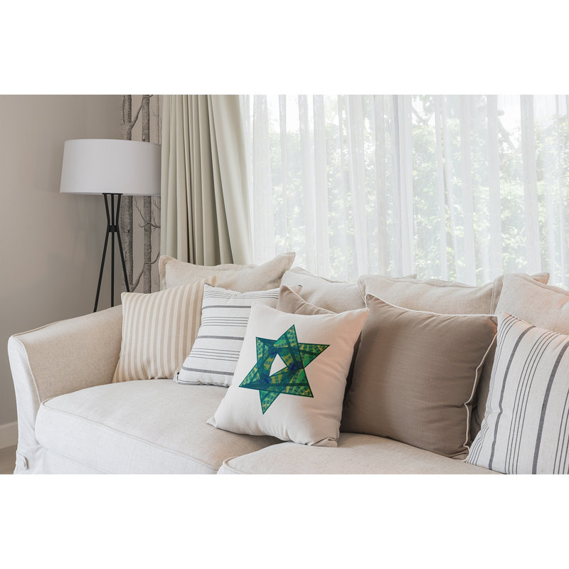Hanukkah Reversible Throw Pillow, 18" x 18", Teal