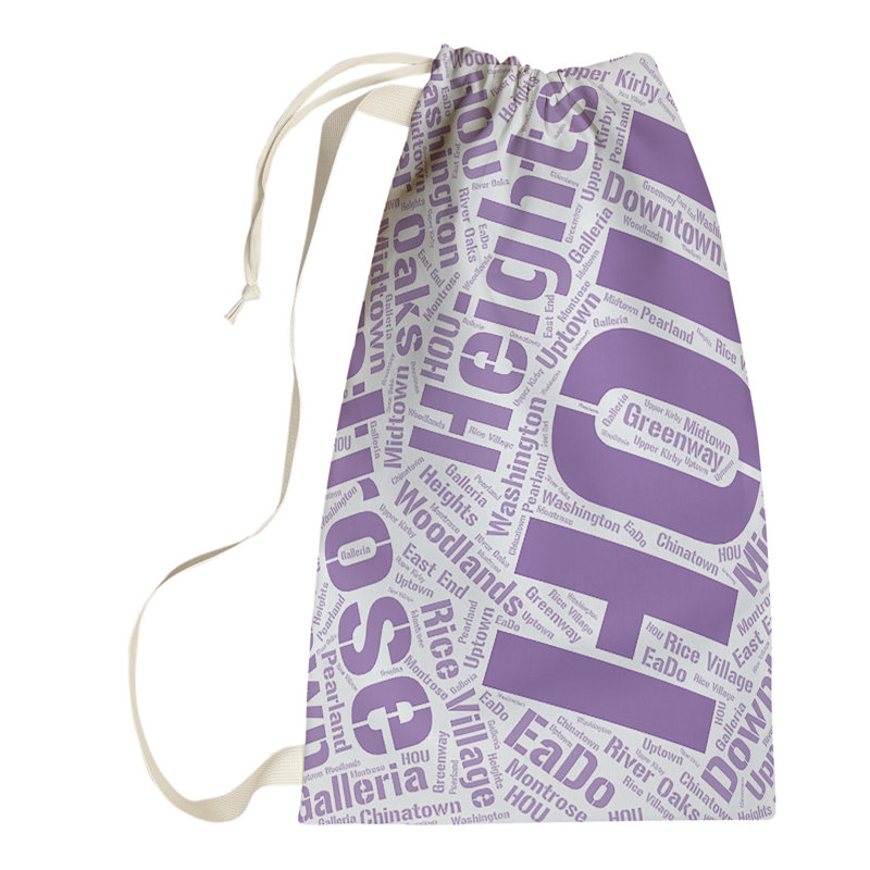 Laundry Hamper with Handles, Large (36" H x 28" W x 1.5" D), Houston, Purple