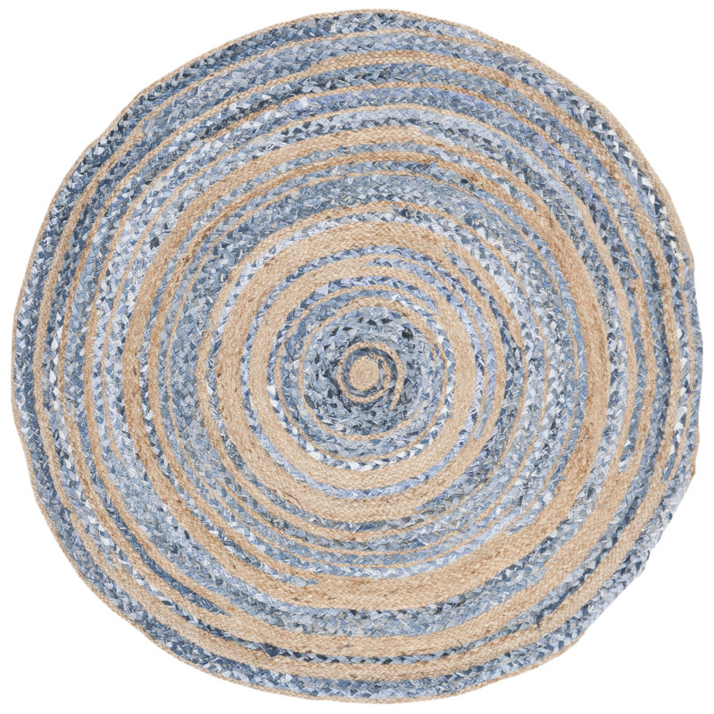 Zeitler Hand Woven Jute, Cotton Rug, Round 4'