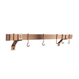 Handcrafted 36" Rolled End Bar, 4" Wall Brackets & 6 Hooks