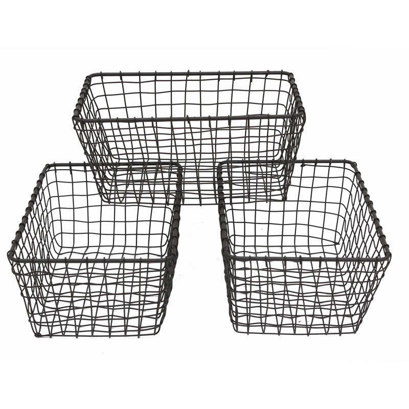 Ensemble de paniers de provisions métalliques