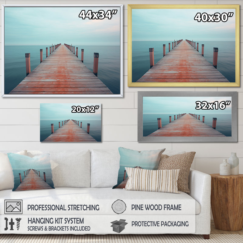 Tiphonnet Pier To Infinity II sur toile, H 24 po x l 32 po x P 1 po, Cadre naturel flottant