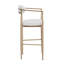 Ensemble de 2 tabourets de bar, tabourets de bar rembourrés à hauteur de comptoir avec dossier pour îlot de cuisine, pieds en fer-1088863305