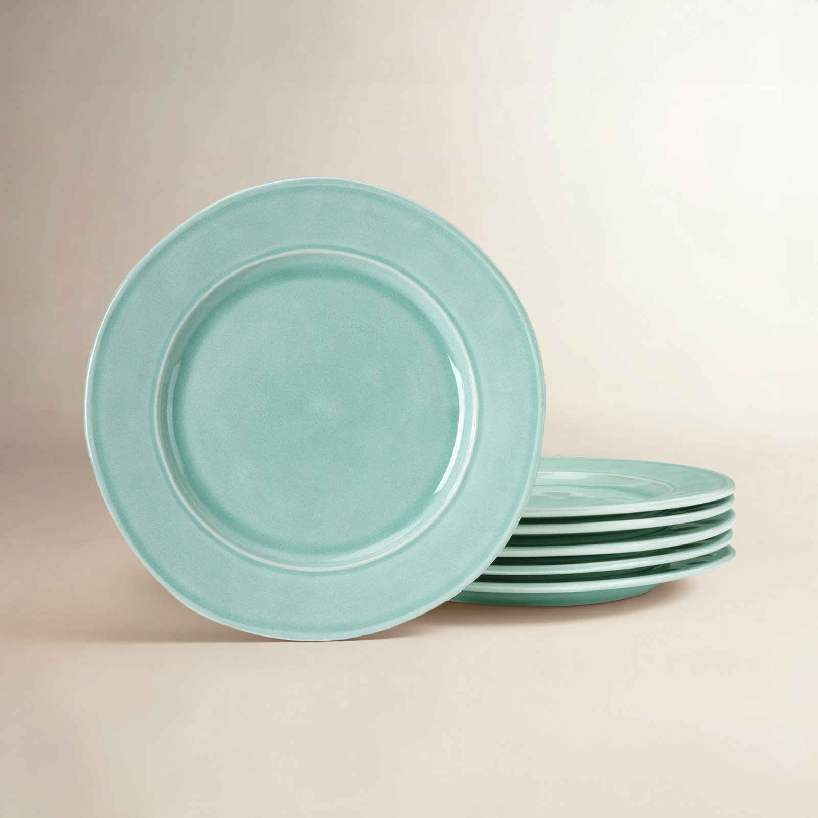Alfreda 10.43'' Stoneware Dinner Plate , Set of 6, Mint Green