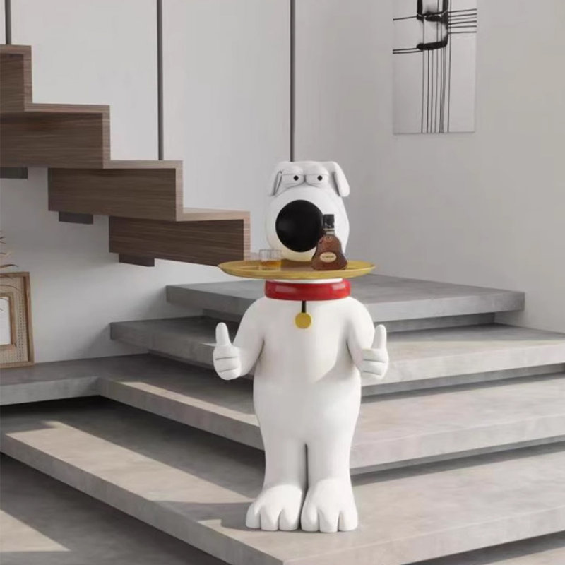 Grande décoration pour chien sur plateau en résine pour jouets tendance