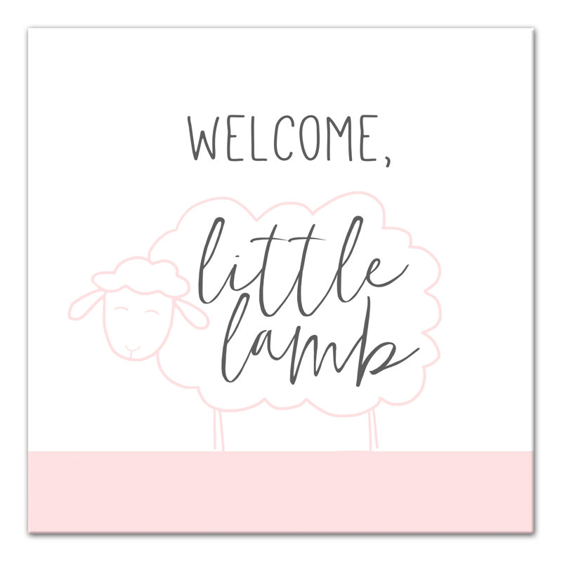 « welcome little agneau », art sur toile Leeza, H 24 po x l 24 po x P 1,25 po