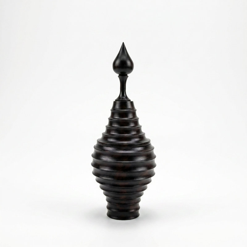 Ebony Wood Collection Wood Jar, 6.5"