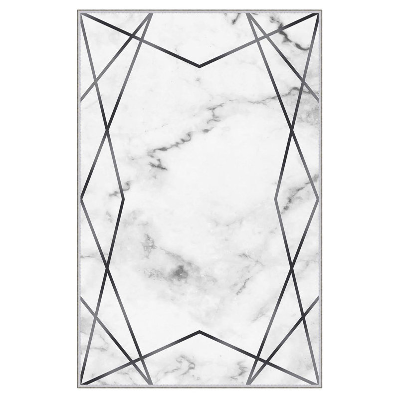 Tapis rectangulaire en polyester tissé à la machine 2 pi x 3 pi 3 po Eringate