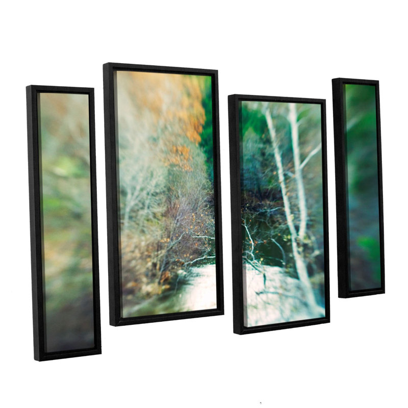 Calm River 4-Piece Framed Canvas Landscape Art Set
