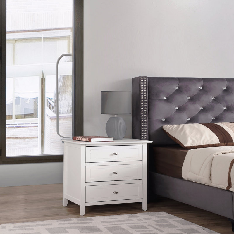 Table de chevet transitionnelle blanche polyvalente, Blanc