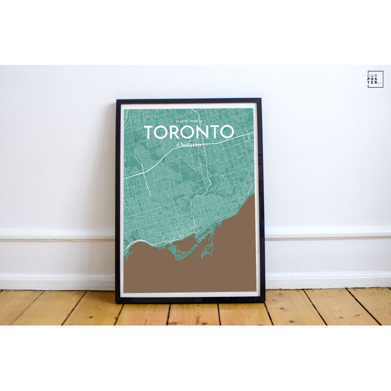« toronto city map », reproduction d’impression sur affiche en nature, H 27,6 po x l 19,7 po