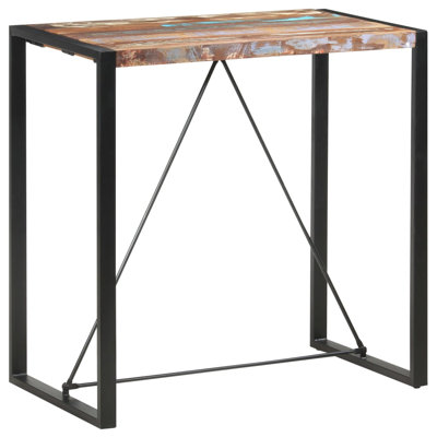 Goyette Solid Wood Top Metal Base Dining Table