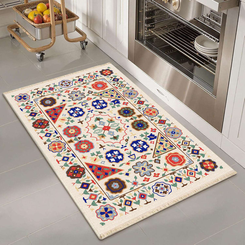 Mexican Fiesta Floral Geometric Area Rug