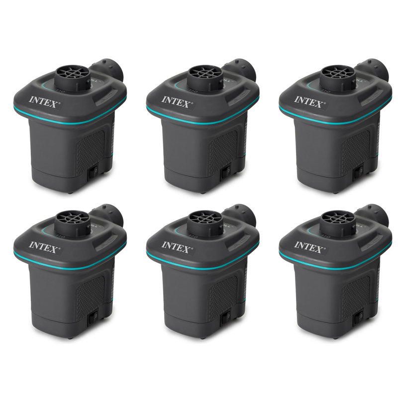 Intex 120V AC Electric Quick Fill Air Pump with 3 Interconnected Nozzles, 6 Pack