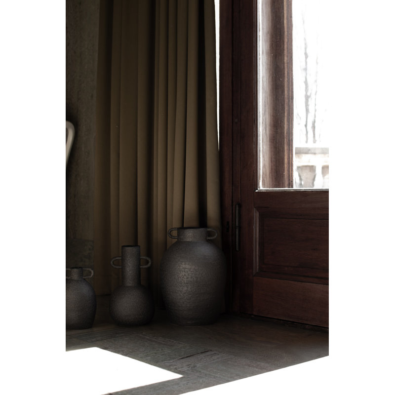 Vase de table en grès Dorsay, Noir
