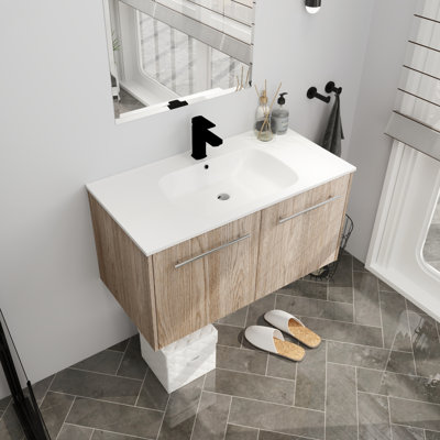 Ensemble de meuble-lavabo mural simple 36 po Maraam
